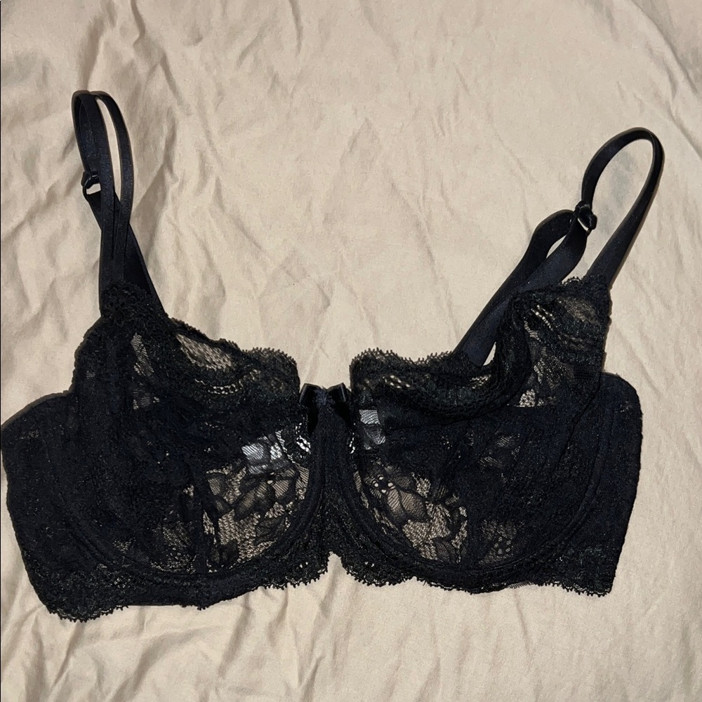 Simone Perele Embroidered Black Lace Bra